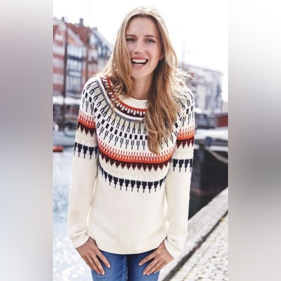 Boden Sweaters - BODEN Eleanor Fair Isle Wool/Cashmere Crew Neck Sweater